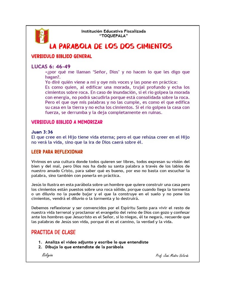 La Parábola De Los Dos Cimientos | PDF