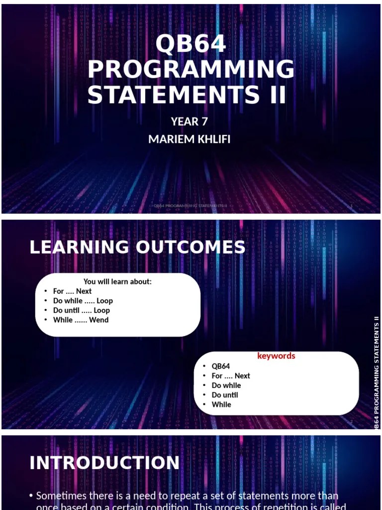 Qb64 Programming Statements II | PDF | Control Flow | Computer Science