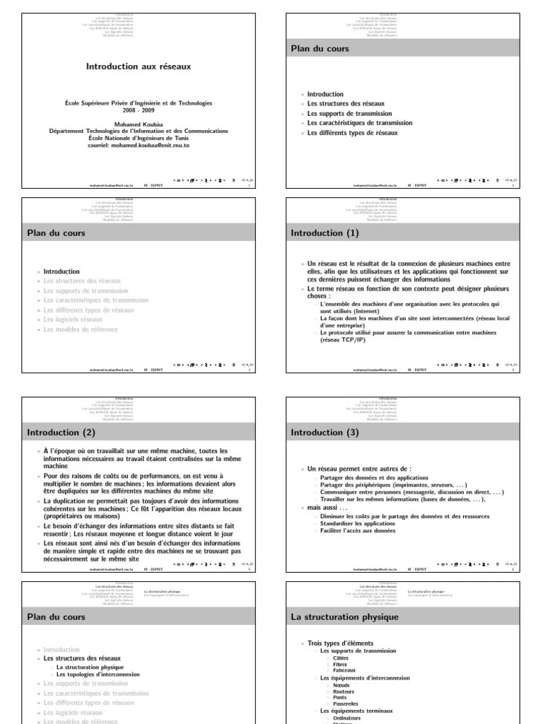Cours Introduction Aux Reseaux | PDF