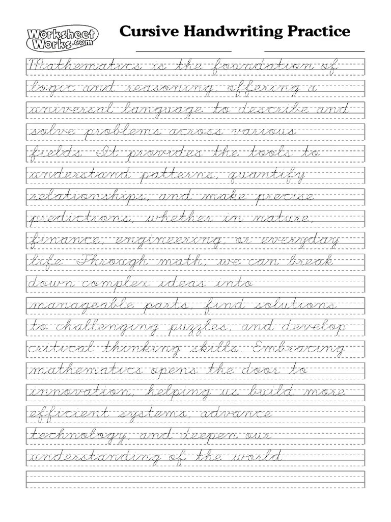 Worksheetworks Cursive Handwriting Practice 3 Pdf