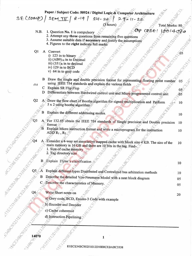 Be - Computer Engineering - Semester 3 - 2022 - December - Digital ...