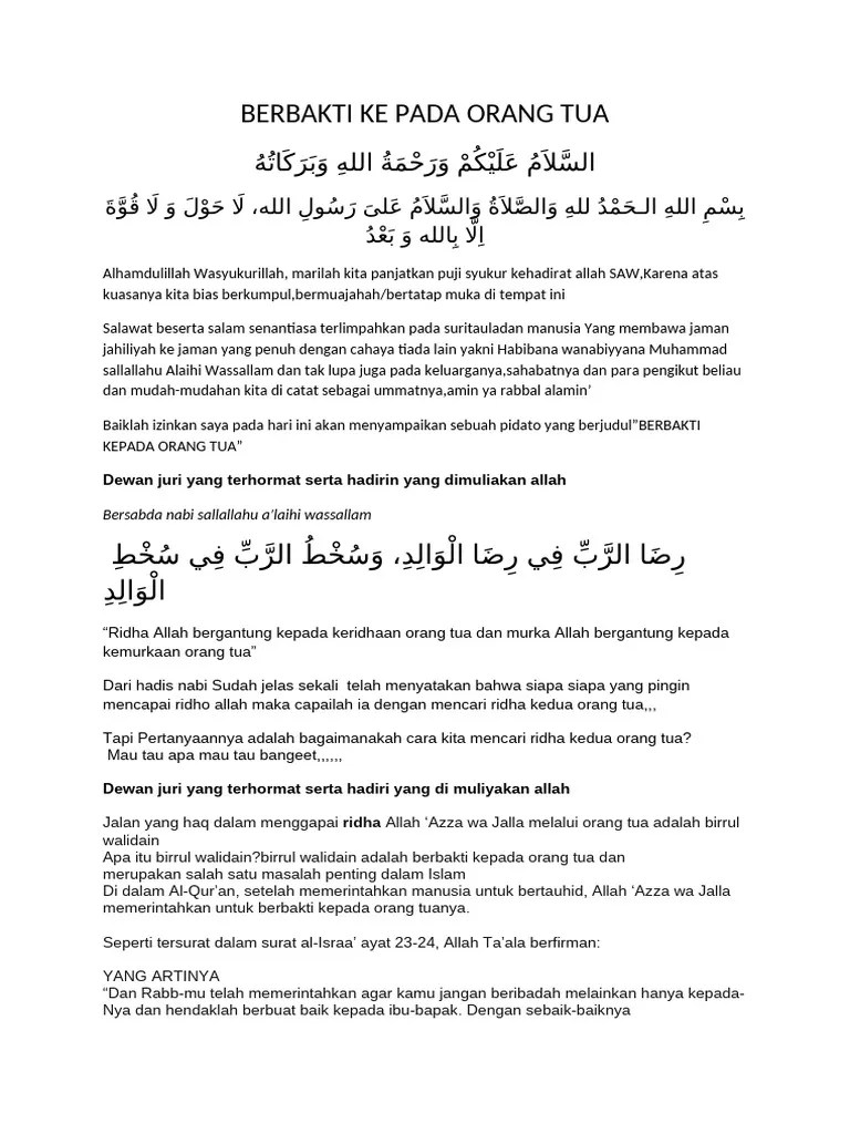 Berbakti Ke Pada Orang Tua | PDF