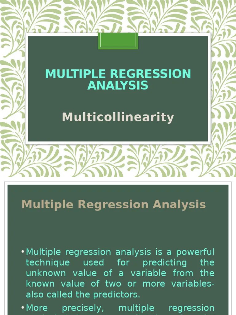 Multicollinearity In Regression Model | PDF