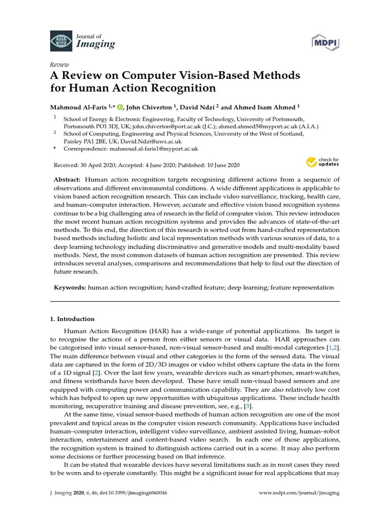 A Review On Computer Vision-Based Methods For Huma | PDF
