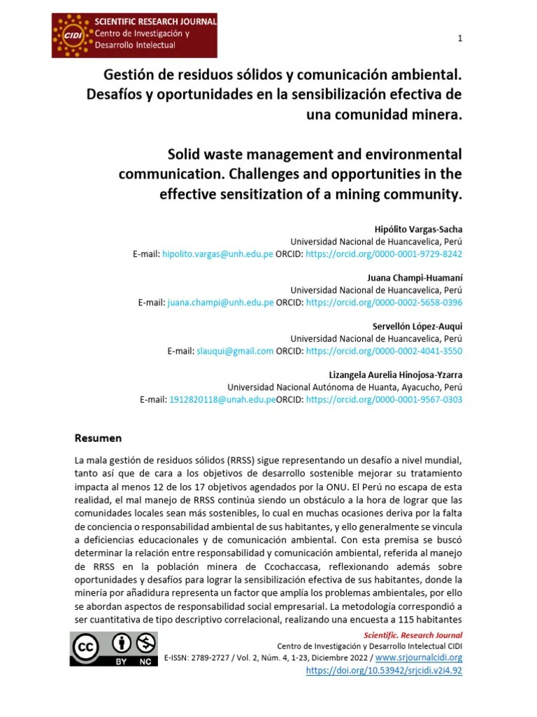 Gestión De Residuos Sólidos Y Comunicación Ambiental. | PDF