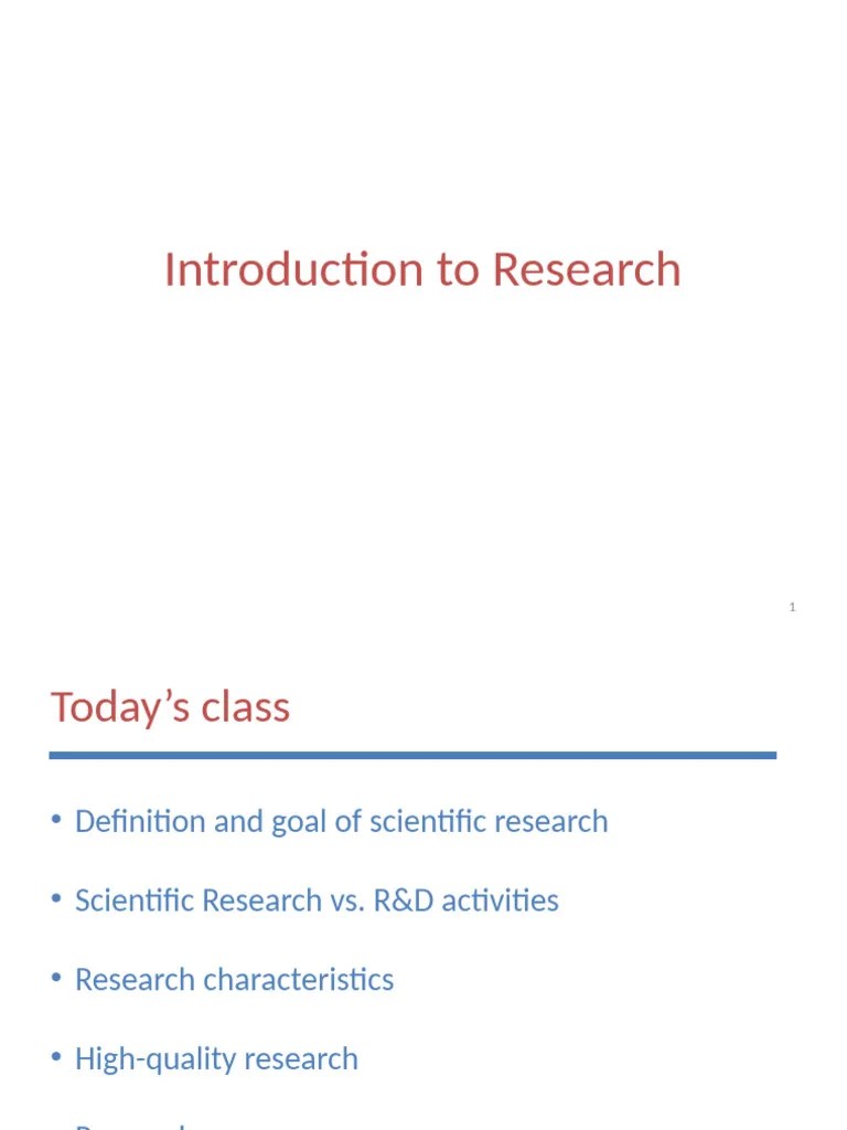 2 Lecture - Introduction To Research | PDF