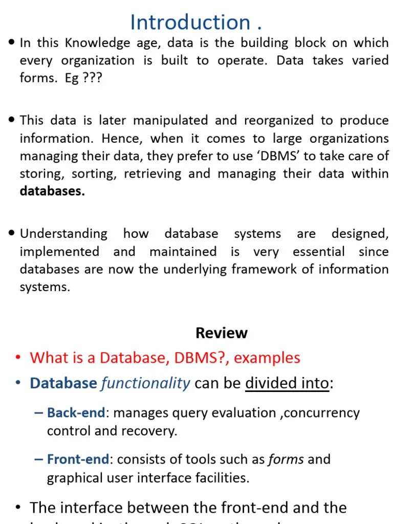 Introduction To Dbms | PDF