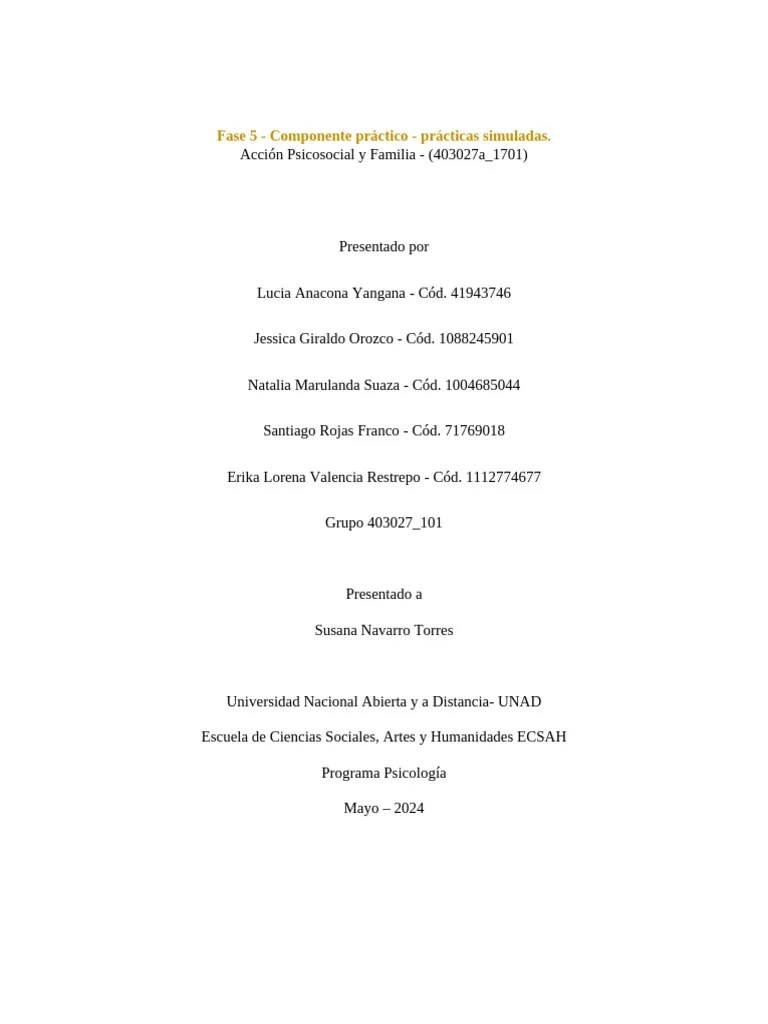 Fase 5 - Componente Práctico - Prácticas Simuladas. Grupo_101 | PDF