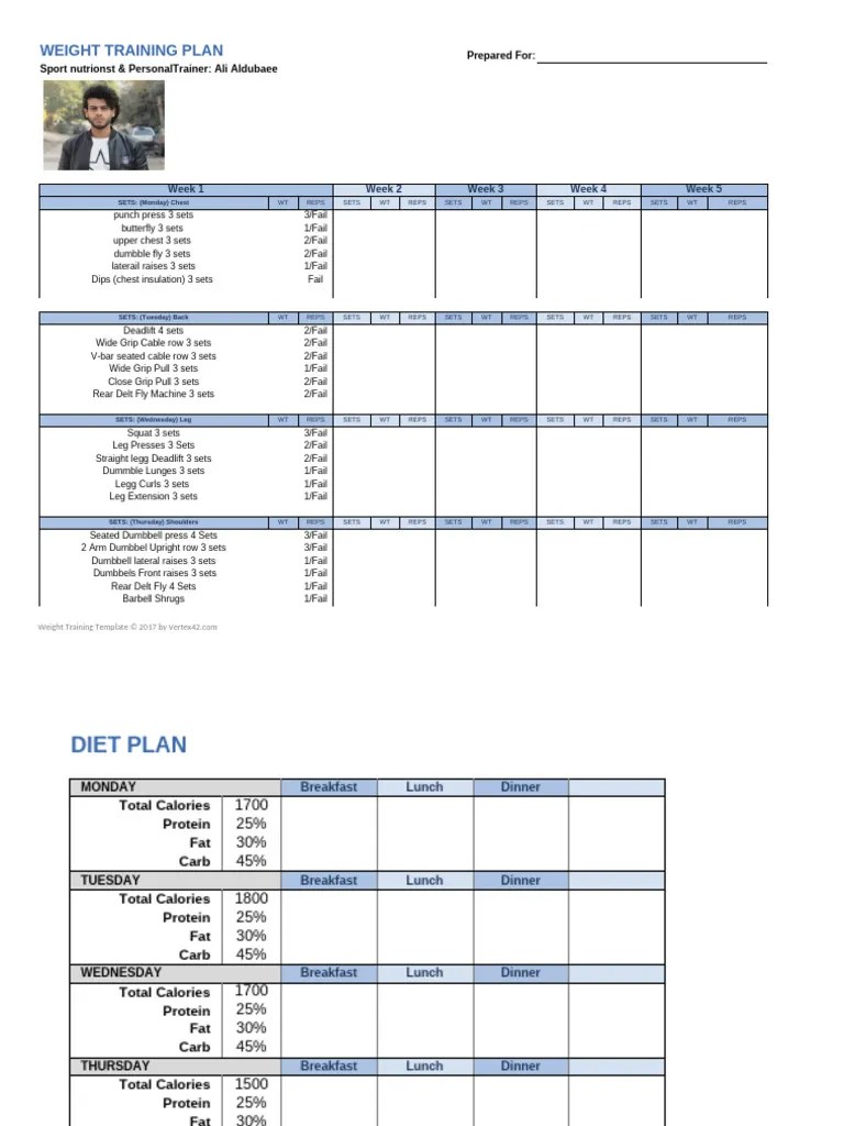 Diet And Training Plan | PDF