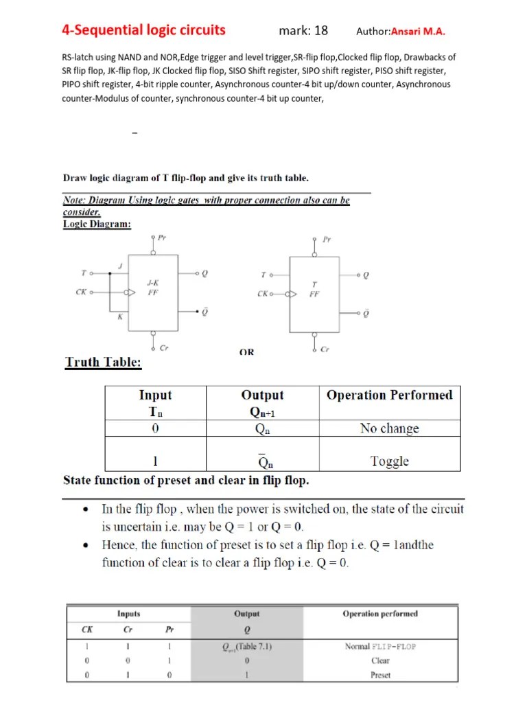 4 Sequential Logic Circuit | PDF
