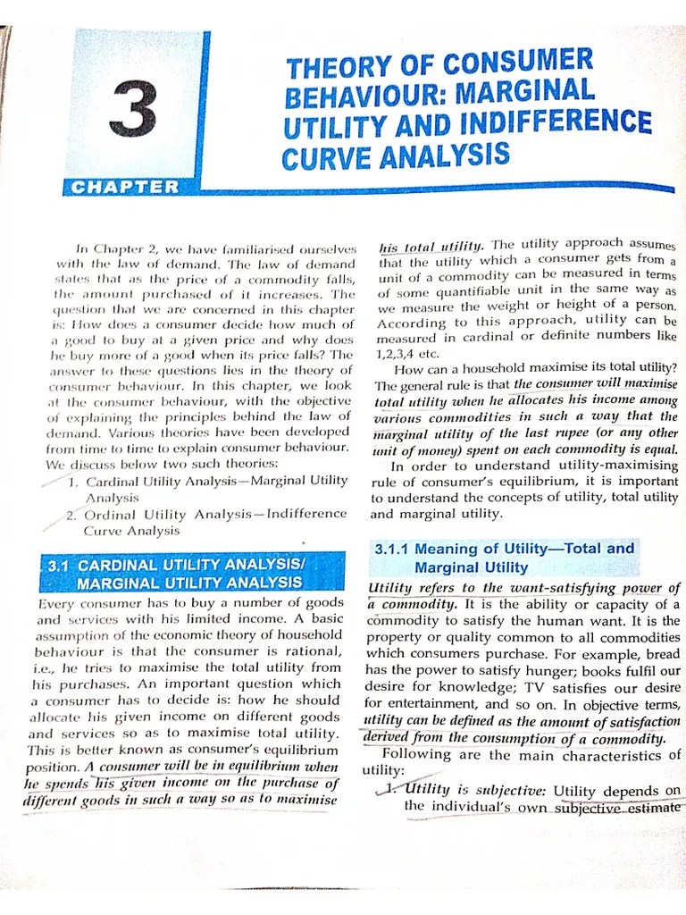 Ch3 - Theory Of Consumer Behavior - Marginal Utility And Indifference ...