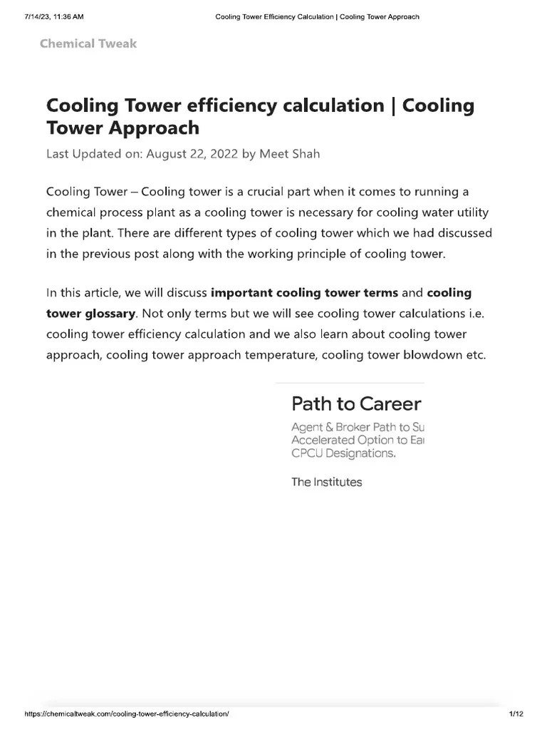 Cooling Tower | PDF
