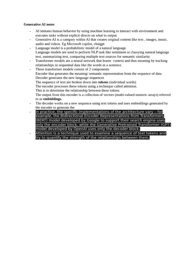 Generative AI Notes | PDF