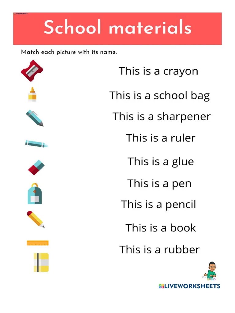 Classroom Objects Match | PDF