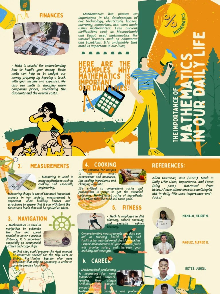 Importance Of Mathematics In Our Daily Life Brochure - Group 1 | PDF ...