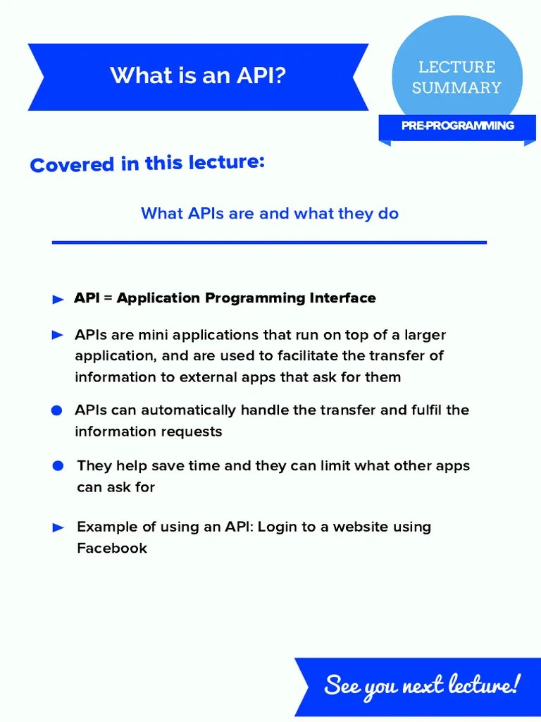 53 Cheat Sheet What Is An API | PDF