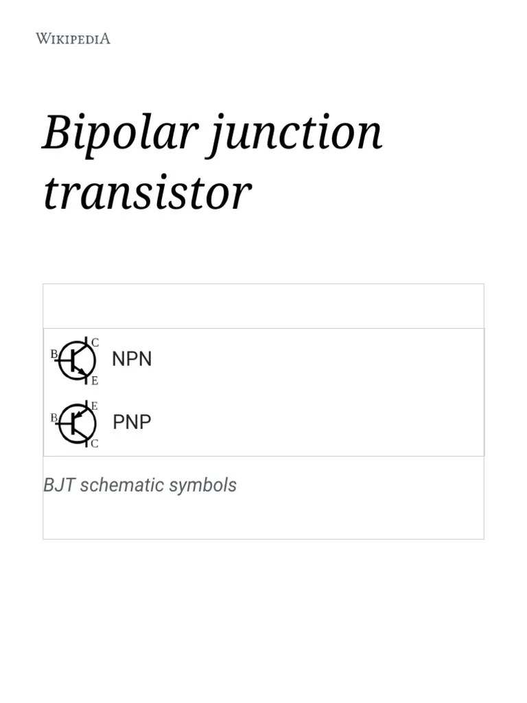 Bipolar Junction Transistor Pdf