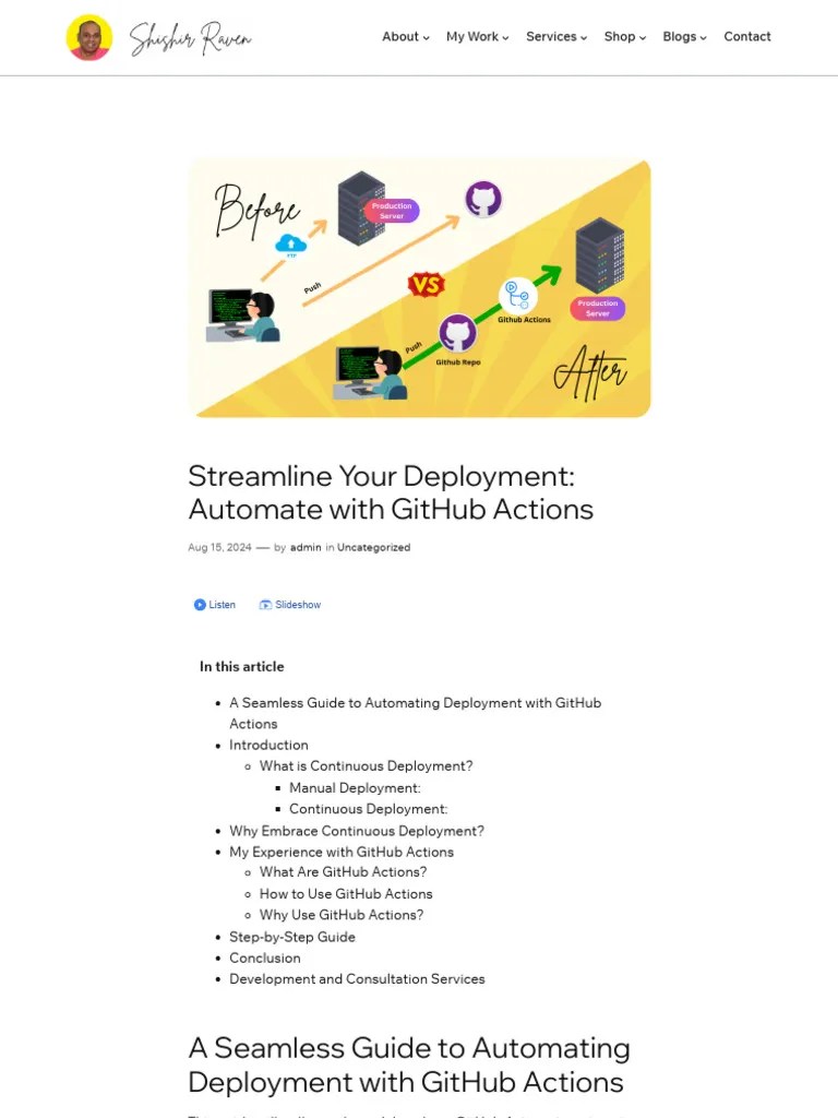 Streamline Your Deployment - Automate With GitHub Actions - Shishir Raven | PDF