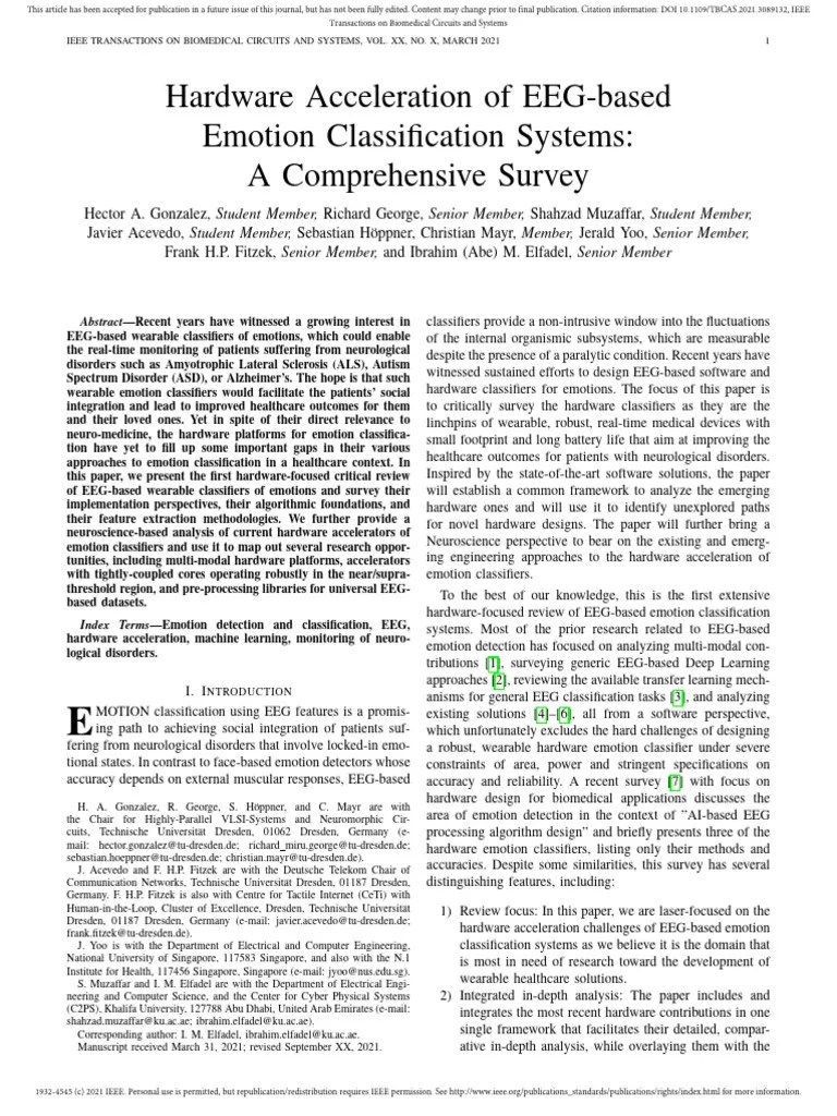 Gonzalez2021 Eeg Based Emotion Classification System | PDF