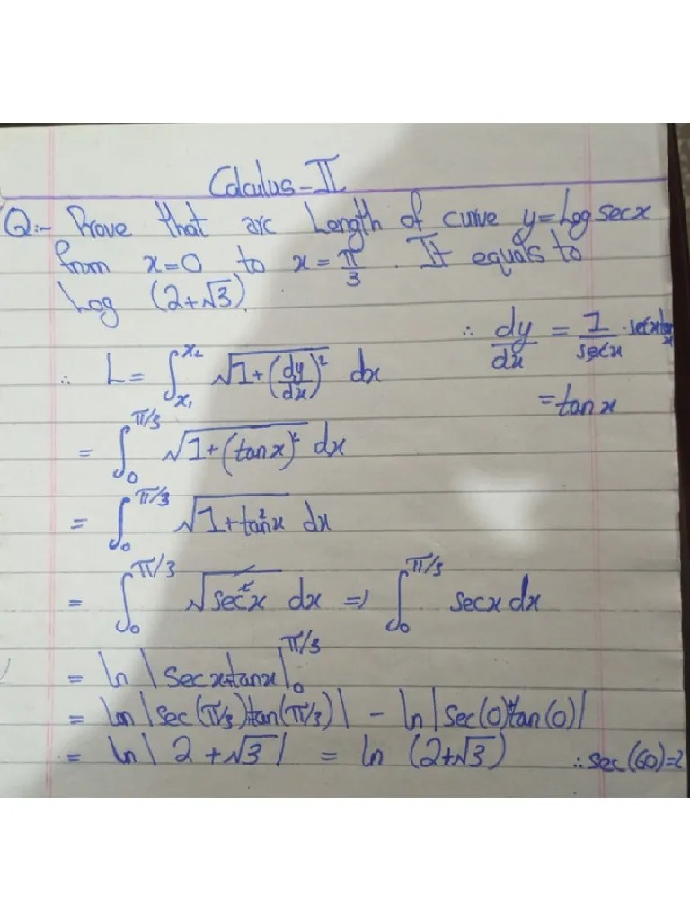 Arc Length Question | PDF