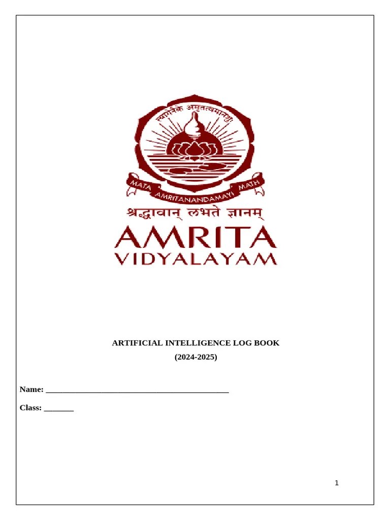 AI Project Logbook Class12 | PDF
