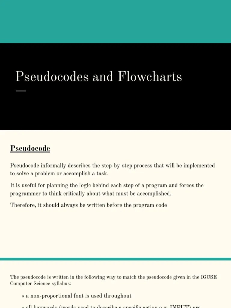 CH 7 Pseudocode And Flowcharts | PDF