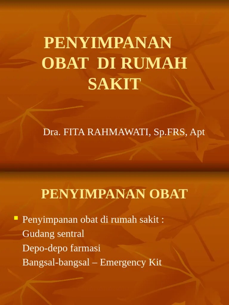 Penyimpanan Obat Di Rumah Sakit | PDF