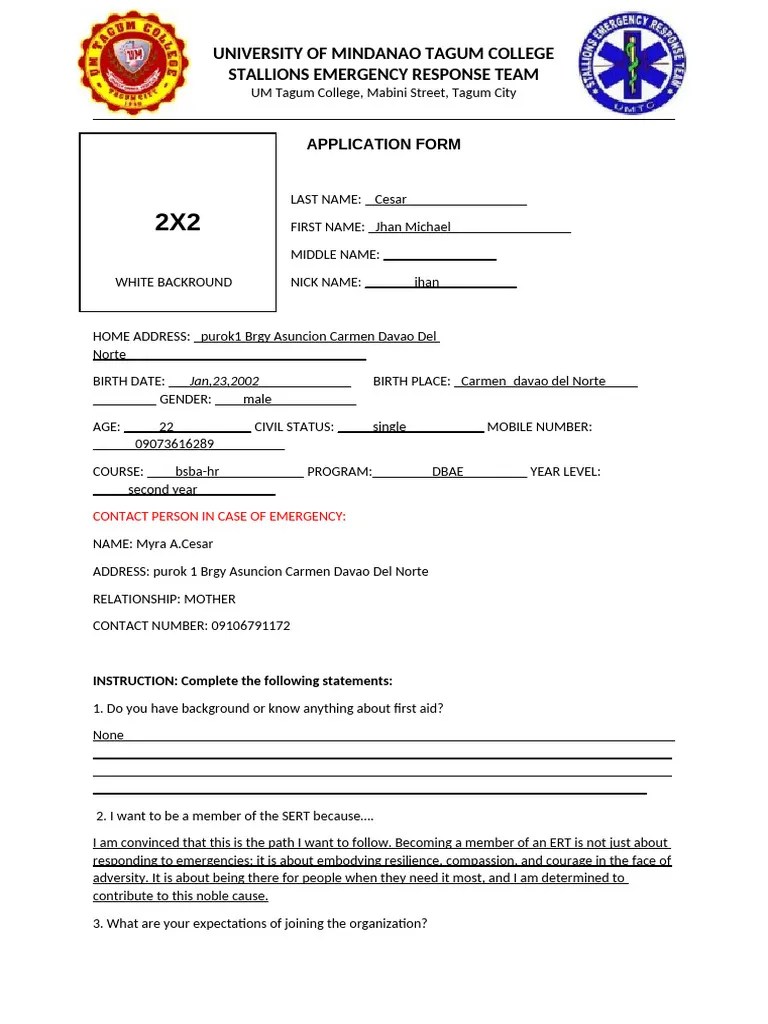 Application Form 2024 2025 | PDF