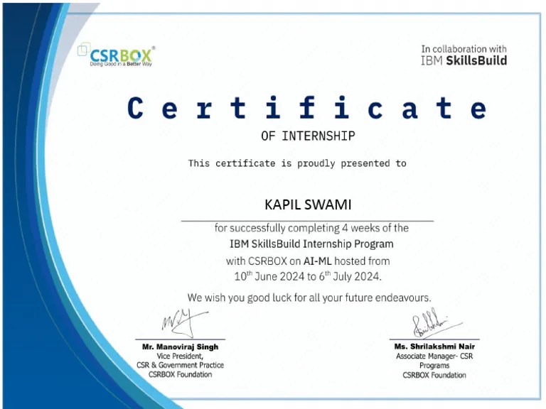 Final Certificate IBM SkillsBuild | PDF