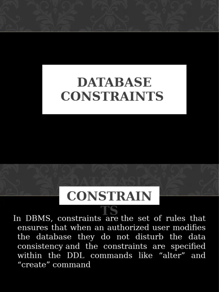 Database SQL Constraints | PDF