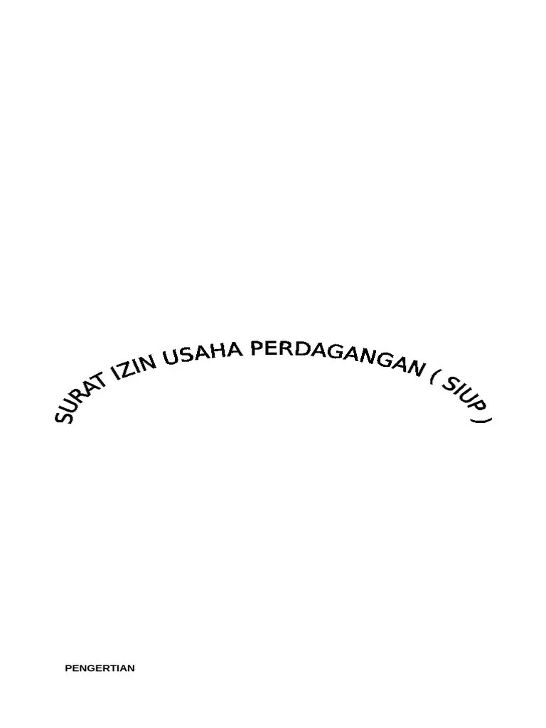 Surat Izin Usaha Perdagangan | PDF