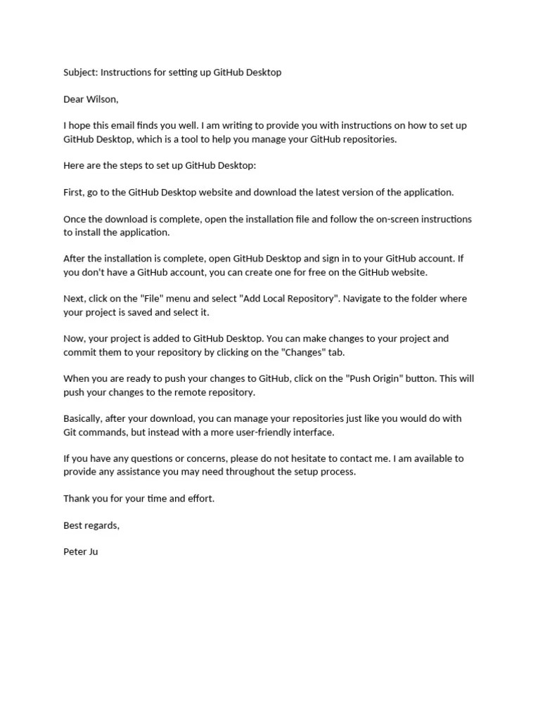 Instructions For Setting Up GitHub Desktop | PDF