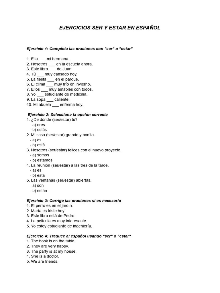 Pdf Ejercicios Ser Y Estar Pdf Dokumen Tips - Professional Full HD Minimal Images | Free Download