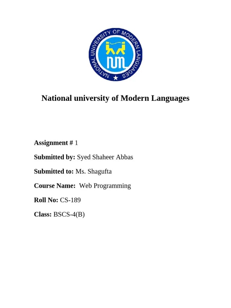 Web Assignment | PDF