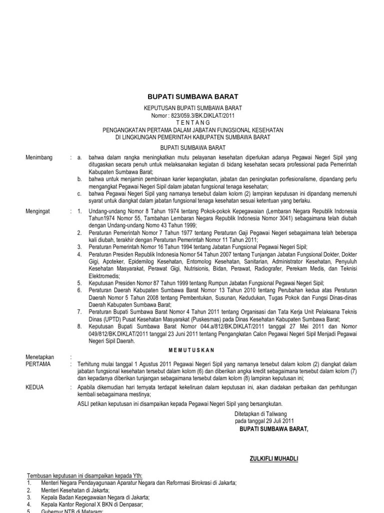 Kumpulan gambar tentang contoh surat keputusan pengangkatan pegawai negeri sipil, klik untuk melihat koleksi gambar lain di kibrispdr.org. Pengangkatan Pertama Kali Dalam Jabatan Fungsional Kesehatan