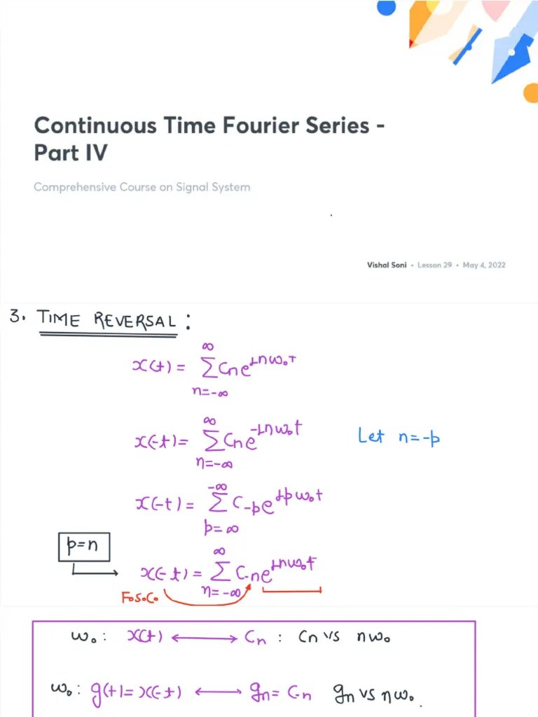 25.Continuous Time Fourier Series Part IV | PDF