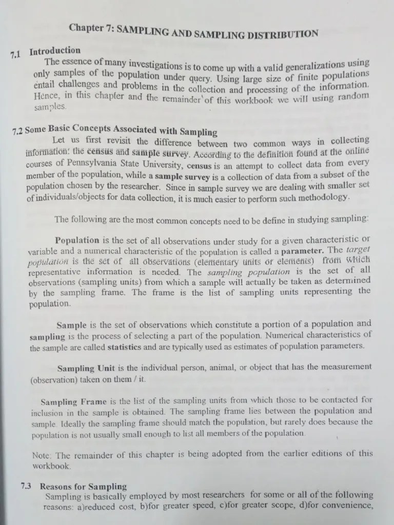 Sampling And Sampling Distribution (Psychological Statistics ...