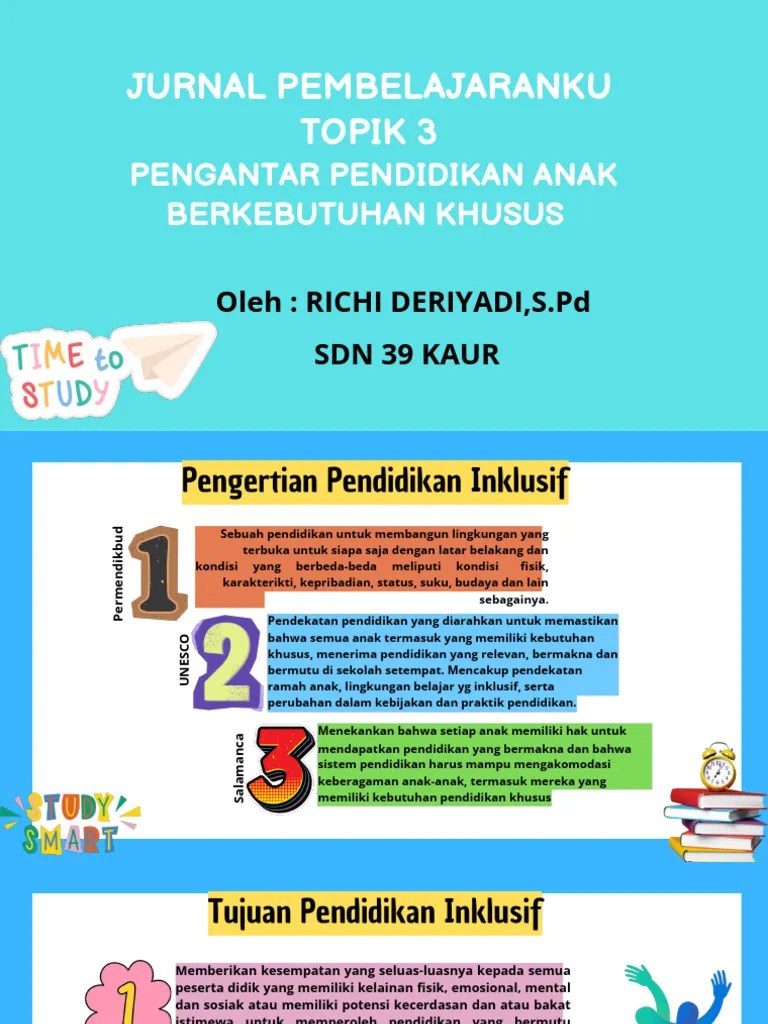 Jurnal Pembelajaranku Topik 3 Pengantar Pendidikan Anak Berkebutuhan Khusus - Aksi Nyata PPG ...