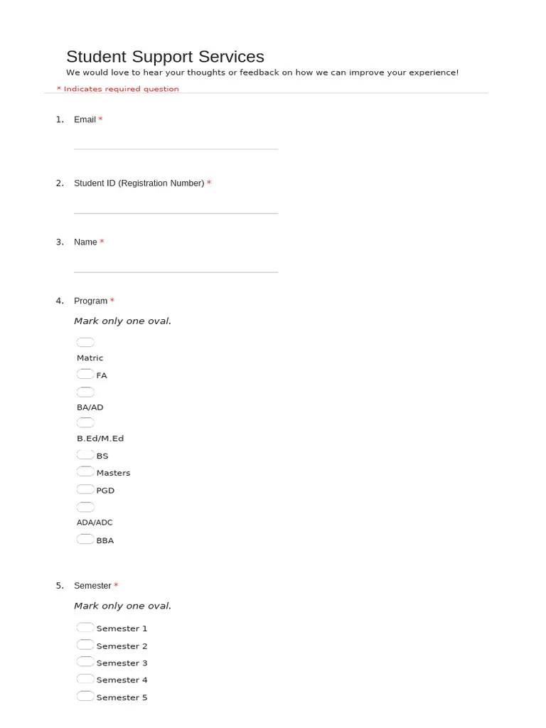 Student Feedback - Google Forms | PDF