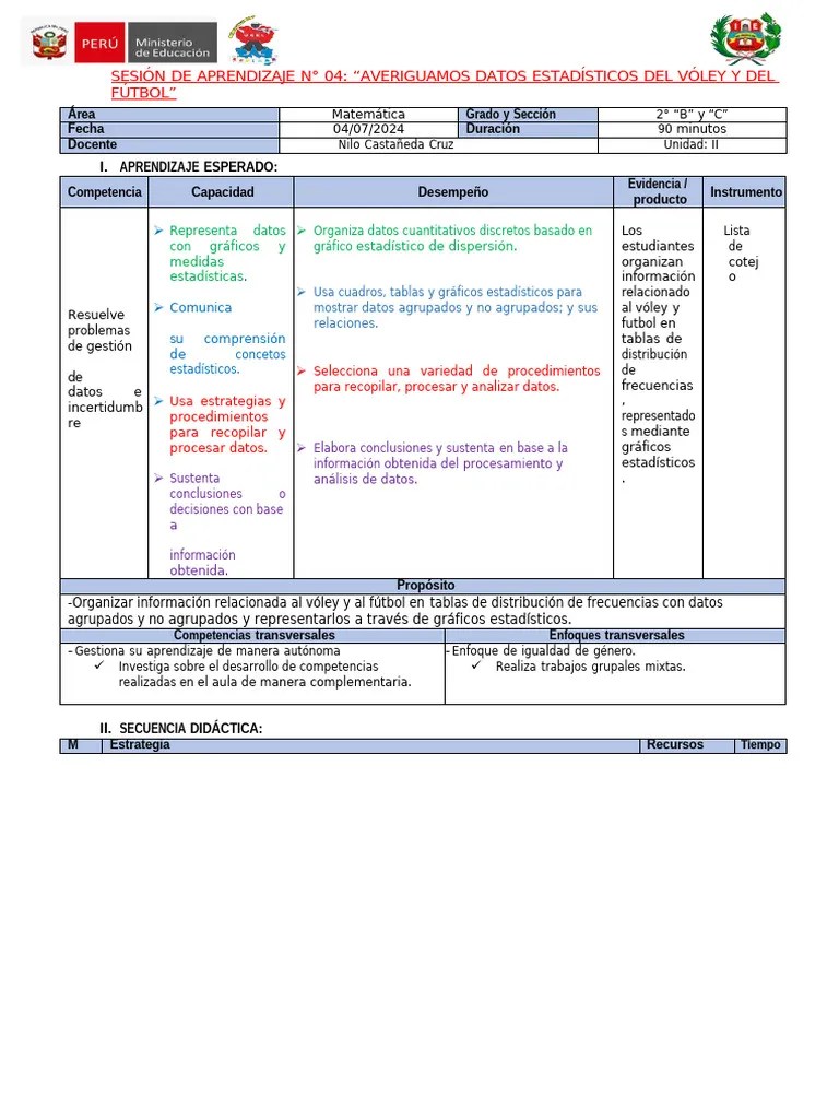 Sesion 4 - 2do B Y C - Unidad II | PDF