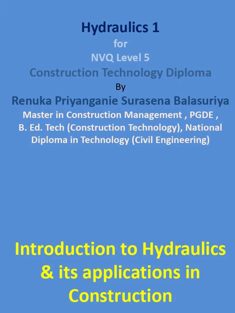1.Hydraulics -introduction | PDF