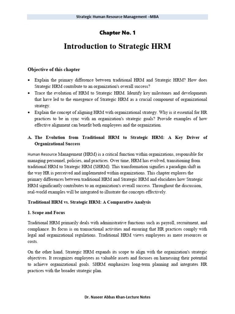 Chapter 1 SHRM | PDF | Human Resource Management | Employee Retention