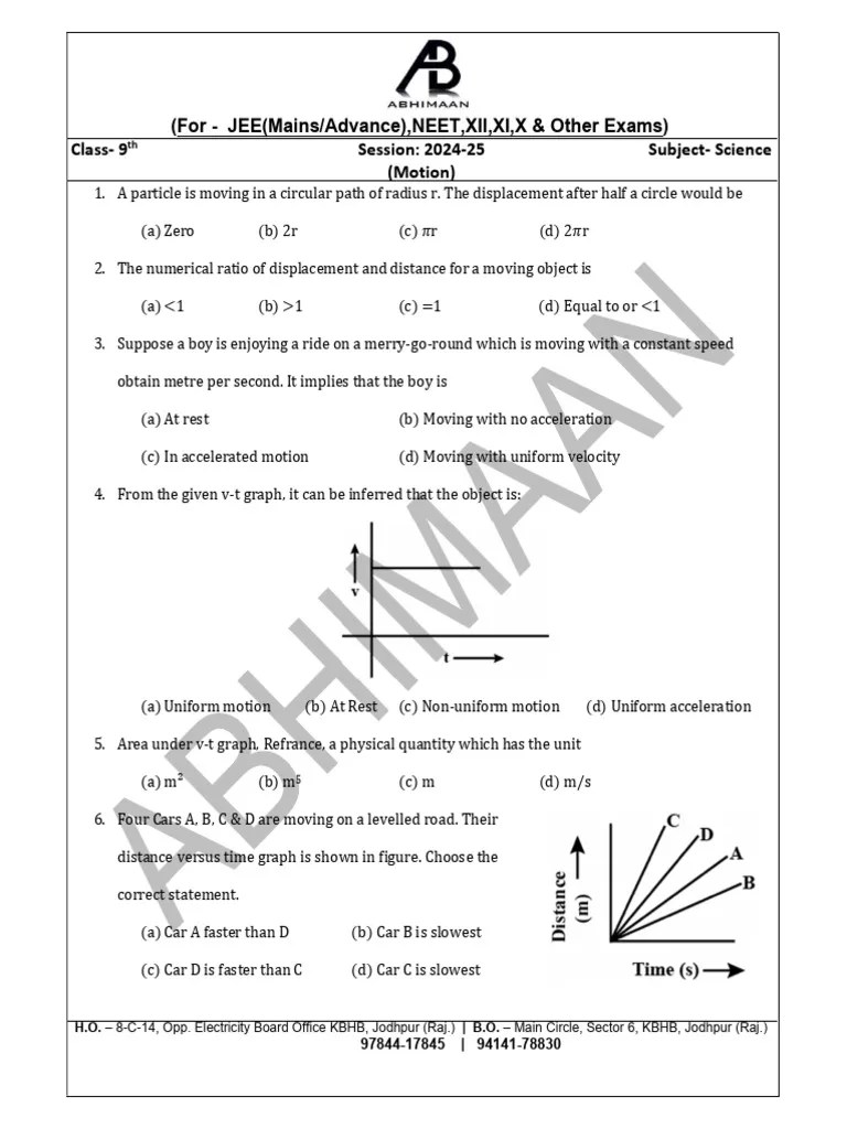 Chapter 7 - Motion | PDF