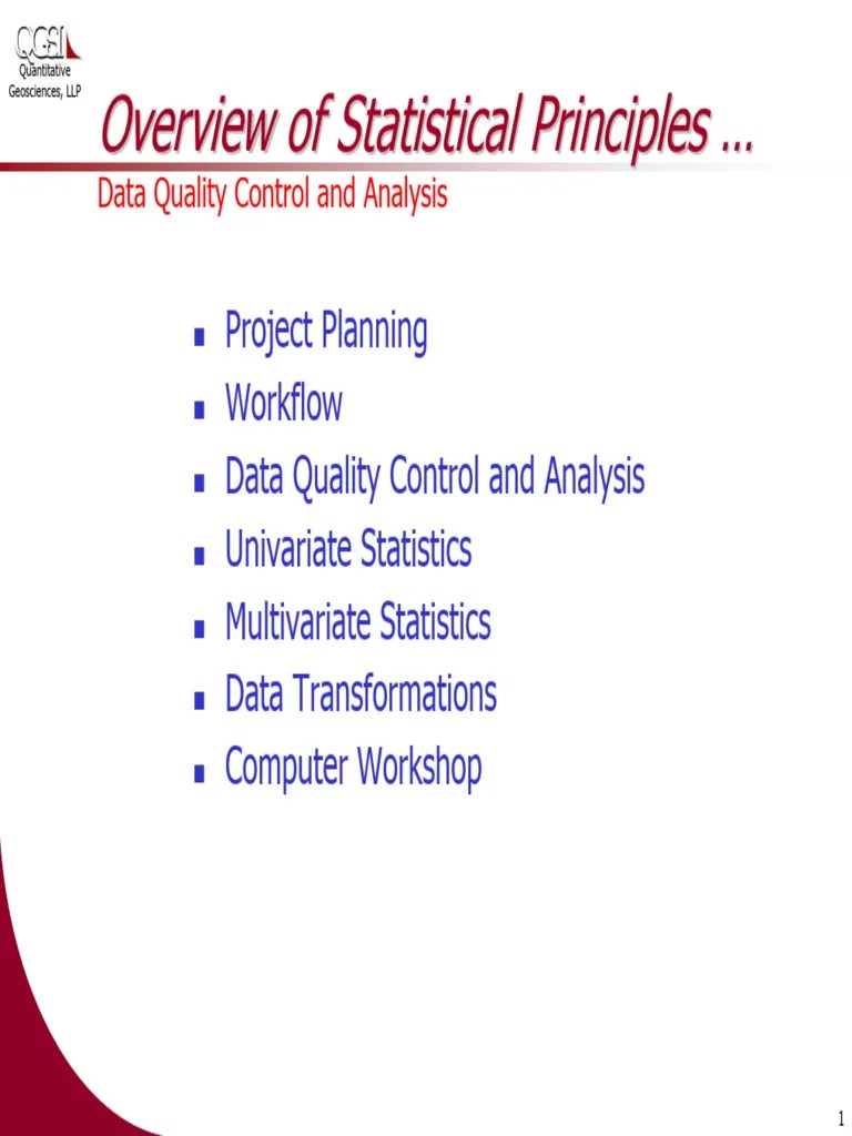 Overview Of Statistical Principles | PDF