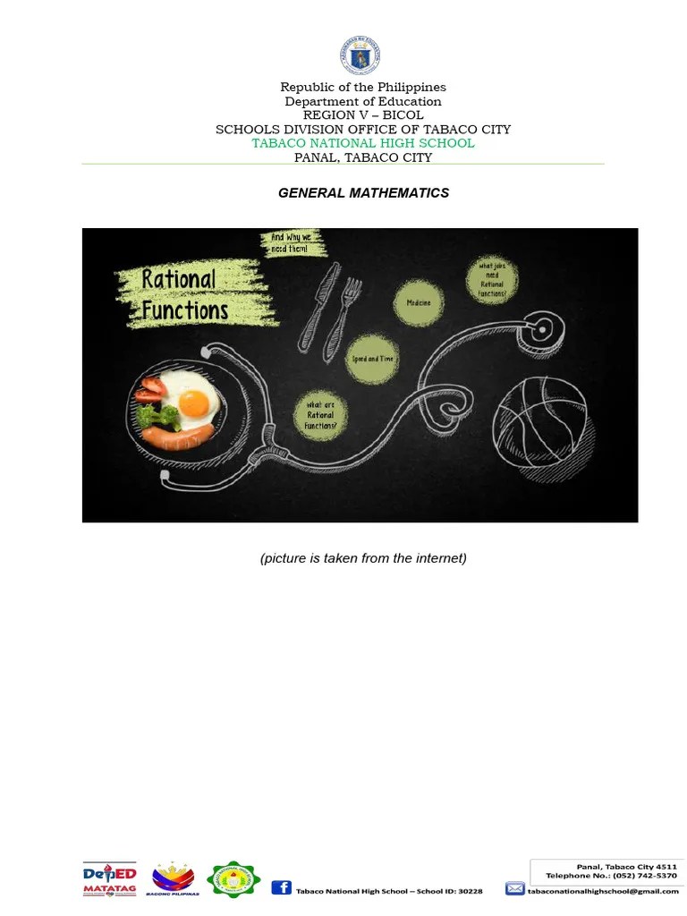 GM Representing Real Life Situations Using Rational Functions | PDF | Density | Function ...