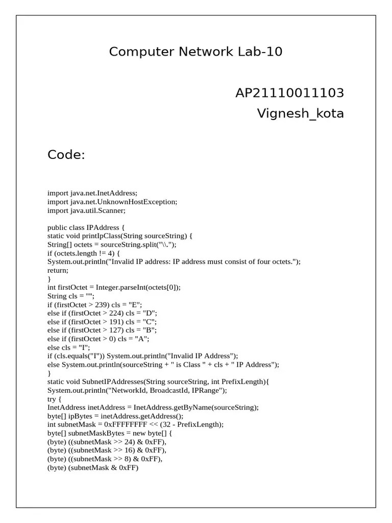 Computer Network Lab | PDF
