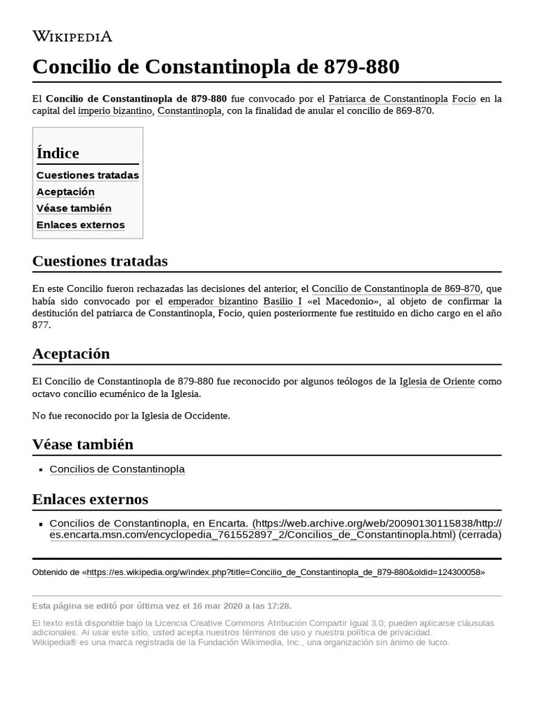 11 Concilio - De - Constantinopla - De - 879-880 (Inicio Del Cisma) | PDF
