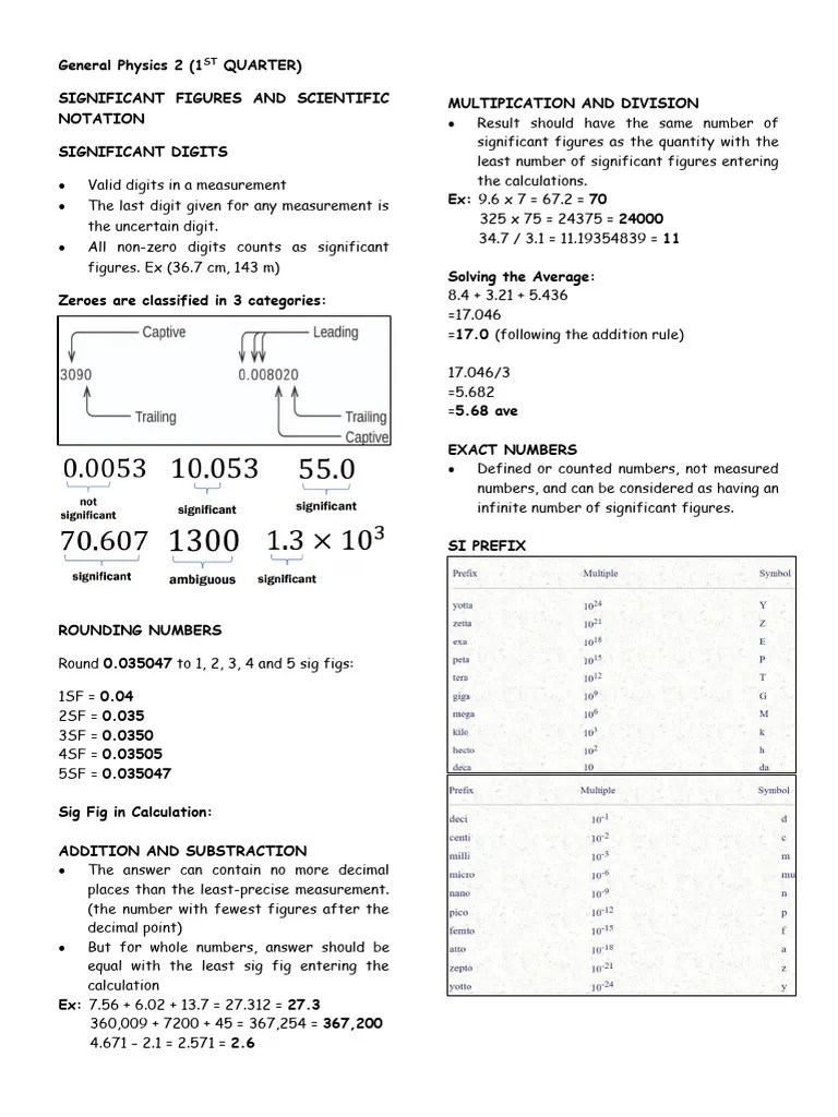 Gen Physics | PDF | Observational Error | Significant Figures