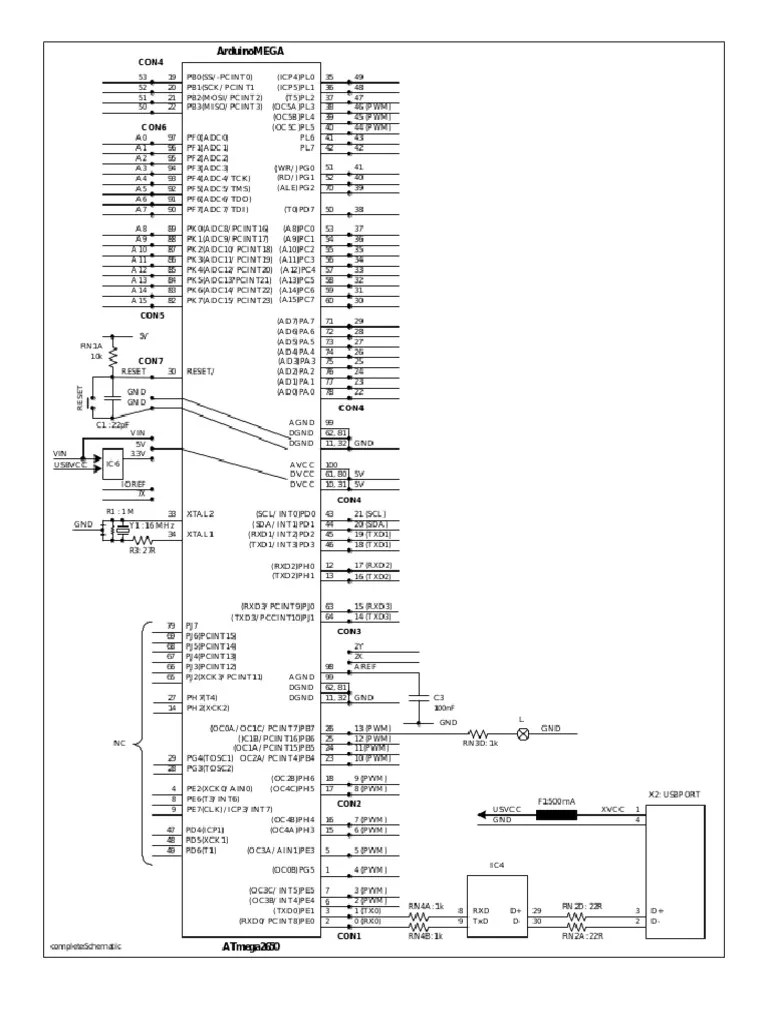 Arduino Mega Schematic | PDF