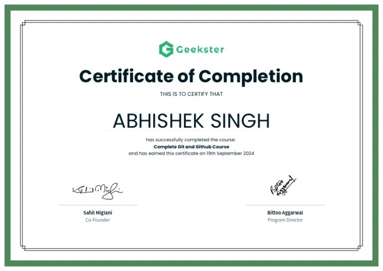 Git & GitHub Certificate | PDF